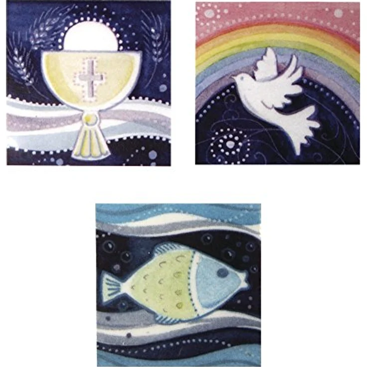 Wachsmotiv christliche Motive, 4x4cm, Kelch,Taube,Fisch,. (2,06 € pro 1 Stück) – Bild 1