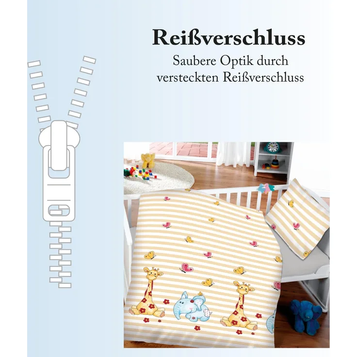 Kinder Betten-Set inkl. Bettwäsche 100x135cm / 40x60cm Koala & Giraffe