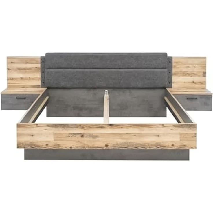 Bettanlage >ALICANTE< 2 Nachtkonsolen, Alpine Lodge / Betonoxid - 305,6x99,5x213,4 (BxHxT) – Bild 3