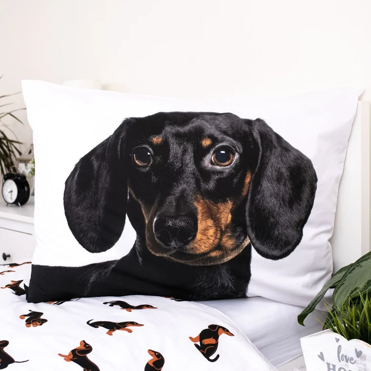 Dachshund Baumwoll-Bettwäsche 140x200 cm Weiches Bettbezug Set mit Kissenbezug 70x90 cm, pflegeleicht & langlebig – Bild 4