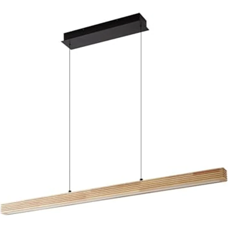 Lucande LED Pendelleuchte Emara, dimmbar, aus Holz, 1-flammig, moderne Hängeleuchte für Esszimmer und Wohnzimmer – Bild 1