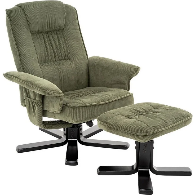 IDIMEX Relaxsessel CHARLY, Relaxsessel Tv Sessel mit Hocker drehbar aus Kordstoff – Bild 5