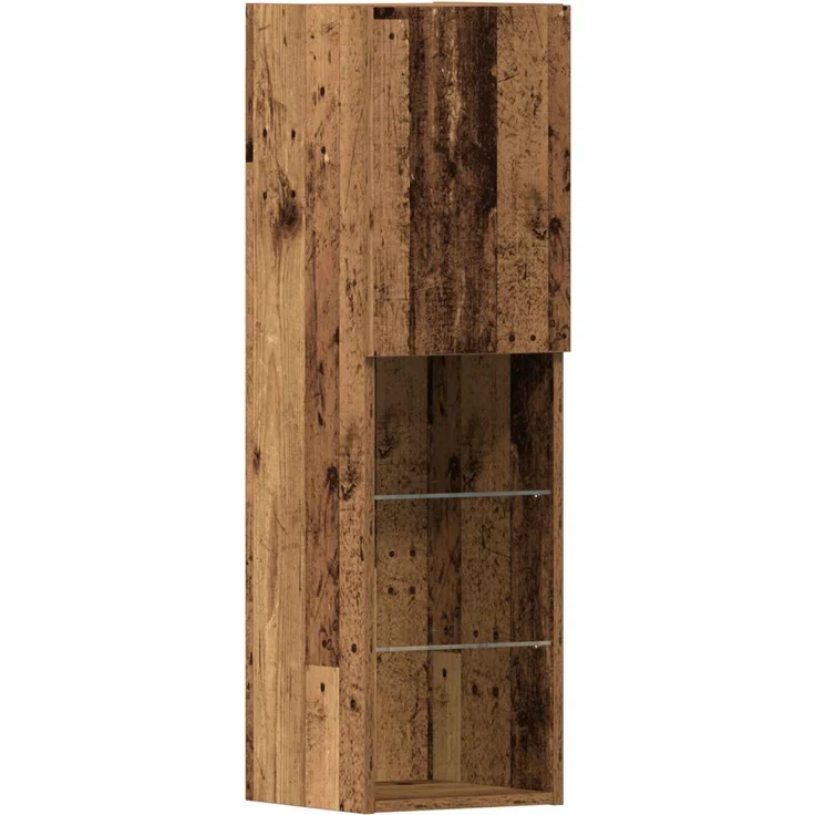 vidaXL TV-Schränk mit LED-Lichtleisten 4 pcs Altholz Holzwerkstoff 3334389 – Bild 10