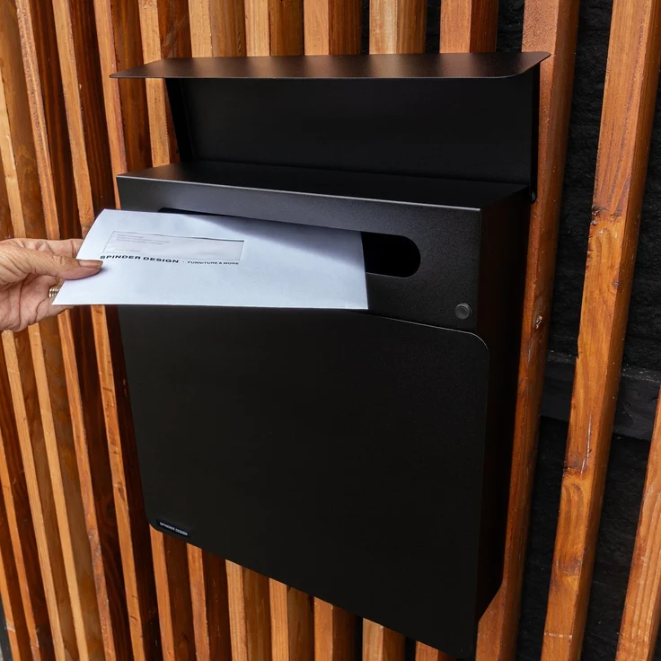 Spinder Design Briefkasten Inbox Schwarz – Bild 7