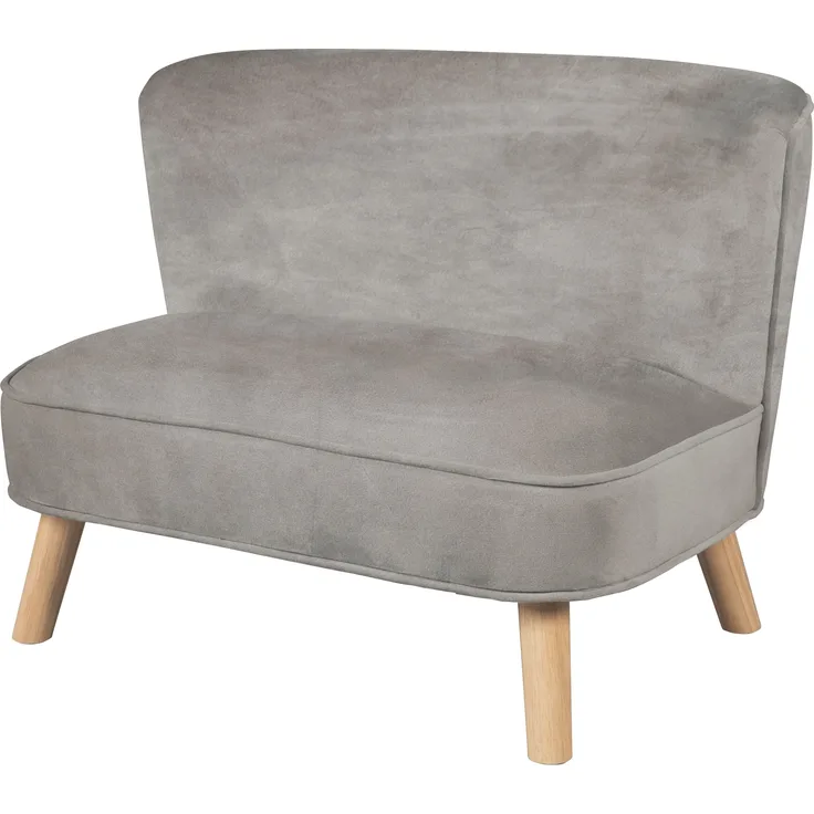 roba Kindersofa 'Lil Sofa' mit stabilen Holzfüße - Samtstoff - Grau