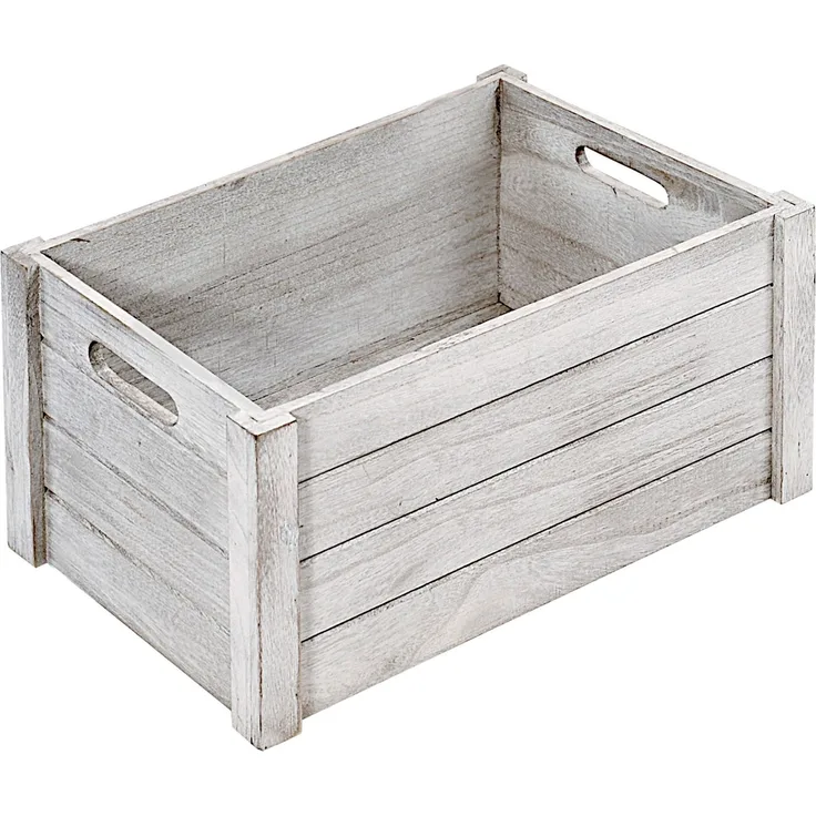 KESPER Aufbewahrungsbox 66451 aus Pappel-Sperrholz, Antik weiß / Allzweckkiste 30,5 x 20,5 x 16 cm / Holzkiste