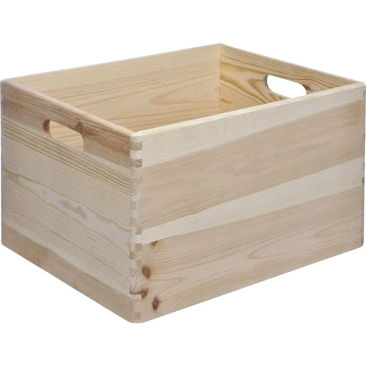 Stapelbox Holz L 30x40x23 cm Holzkiste Holzbox Kiste Box Kiefer massiv – Bild 3