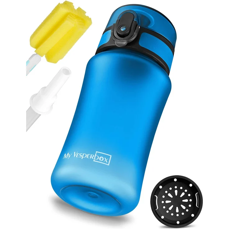 My Vesperbox® Trinkflasche Kinder [350ML] - Wasserflasche Kohlensäure Geeignet & Auslaufsicher - Water Bottle Kids - für Schule & Sport - Kinderflasche für Mädchen & Jungen - inkl. Ersatzdichtung