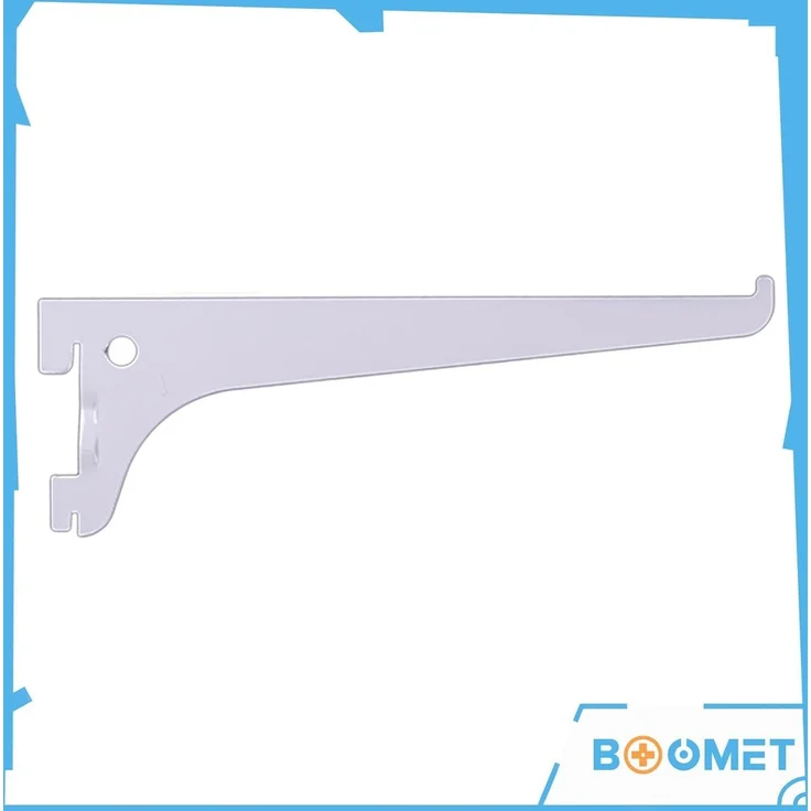 BOOMET Wandregalhalter Regalträger 1-reihig für Wandschienen, 4-tlg, Regalsystem Weiß 20cm Wandregalhalter Regalwinkel – Bild 3