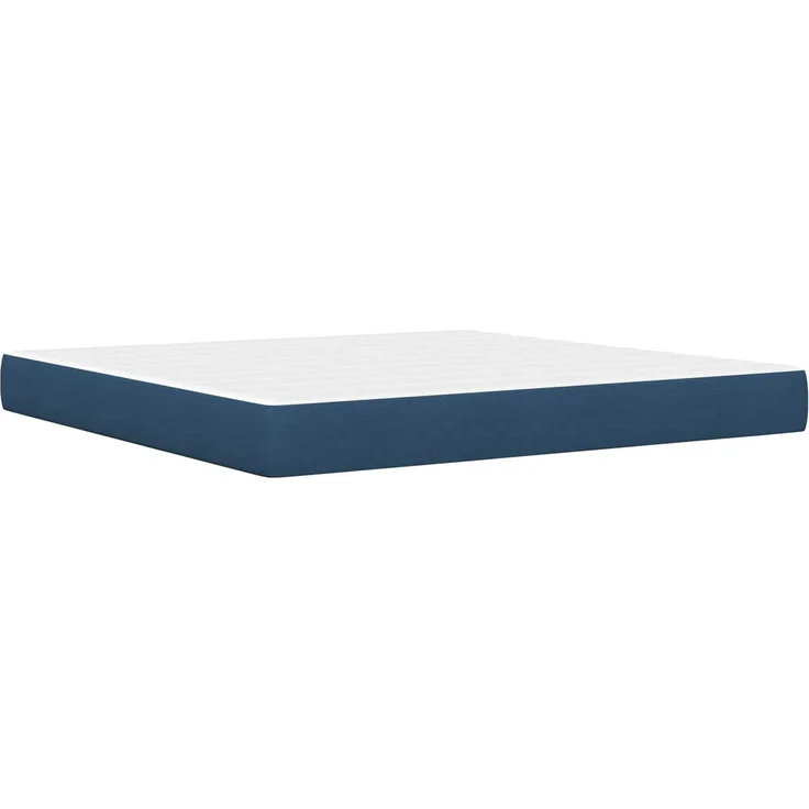 vidaXL Bettgestell mit Matratze Blau 200 x 200 cm Polyester 3414758 – Bild 5