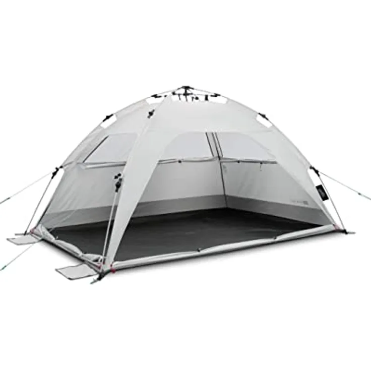 qeedo Quick Palm Strandmuschel mit UV-Schutz (UV80) & kleinem Packmaß - Leichtes, schnell aufzubauendes Strandzelt (Quick-Up System) bietet Sonnenschutz & Windschutz, blau