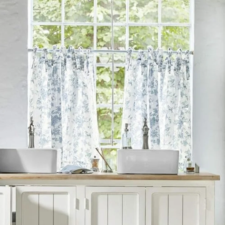 Mirabeau Scheibengardine Scheibengardine Emilie blau/beige – Bild 3