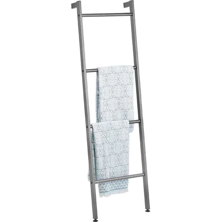 mDesign Handtuchleiter Handtuchständer Handtuchhalter Metall freistehend Graphit – Bild 8