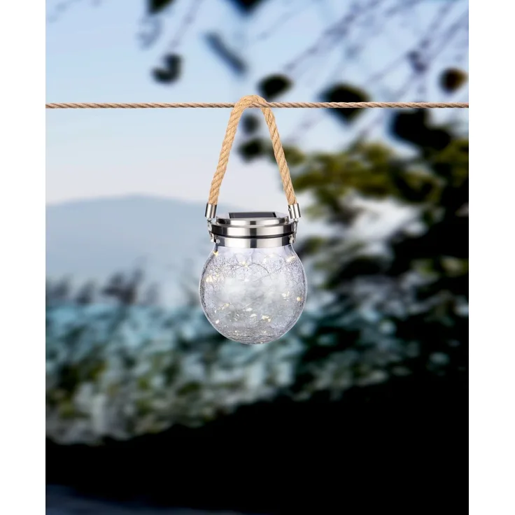 Ambia Garden Solarleuchte, Edelstahl & Glas klar, H 14 cm, LED-Leuchtmittel Solarbetrieb