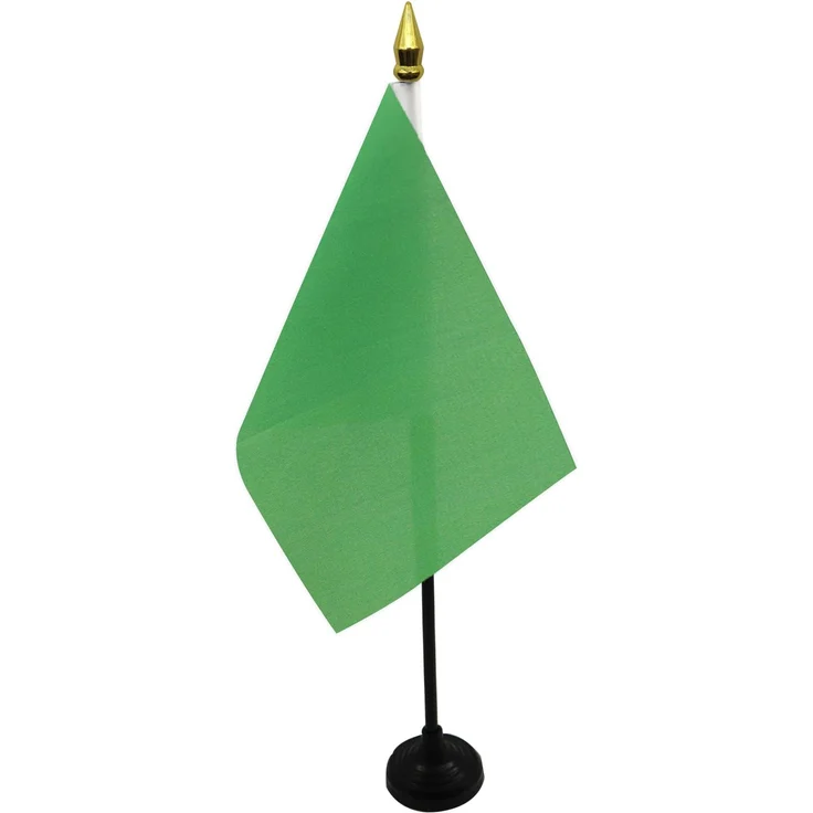 AZ FLAG - Tischflagge Einfarbig Grün - 15x10 cm Goldene Splitze - Einfarbig Tischfahne 10x15 Cm - Flaggen