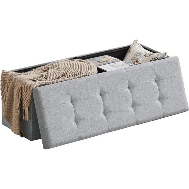 Zedelmaier Sitzbank 114cm mit Stauraum, Sitztruhe,faltbar Aufbewahrungsbox,Fußbank (ZD114), Fußhocker max. Belastbarkeit 300 kg, 120 L, 114x38x38 cm – Bild 4