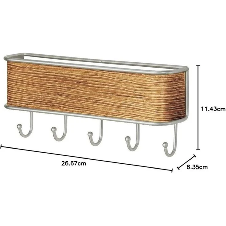 mDesign Schlüsselbrett Ablage Schlüsselboard Organizer Aufbewahrung Metall Holz – Bild 2