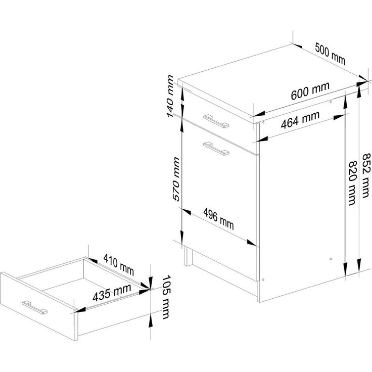 Raumhirsch Furniture Unterschrank Moderner Küchenunterschrank - Stilvolles Design - Küchenmodul (Viele Farbvarianten - Maße 40x85x46 cm) robuste Konstruktion – Bild 4
