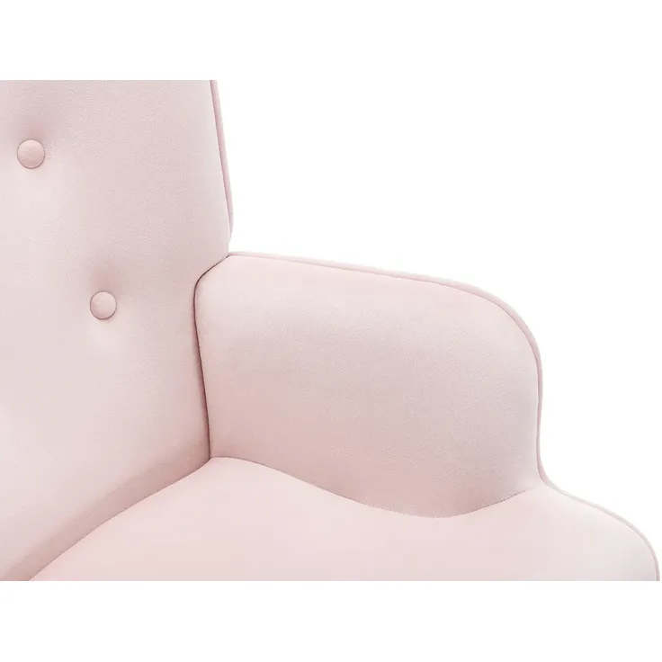 Vente-unique - VATELY Sessel SamtStoff Puderrosa - B 78 cm x H 95,5 cm x L 69 cm – Bild 5