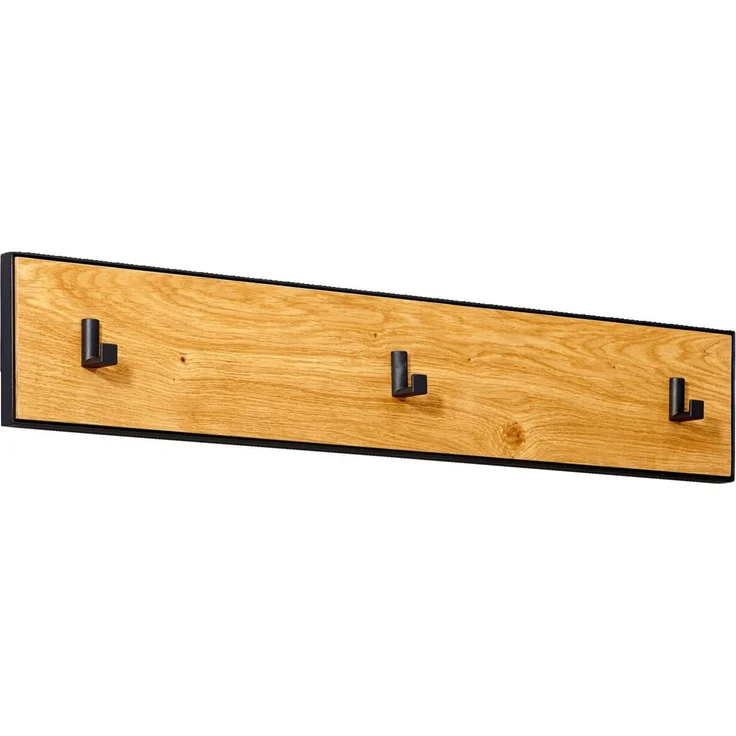 Linea Natura 'KELIO MAX' Hakenleiste Wildeiche massiv, Teilmassiv wildeiche, 85 x 12 x 3 cm, Oberfläche geölt – Bild 1