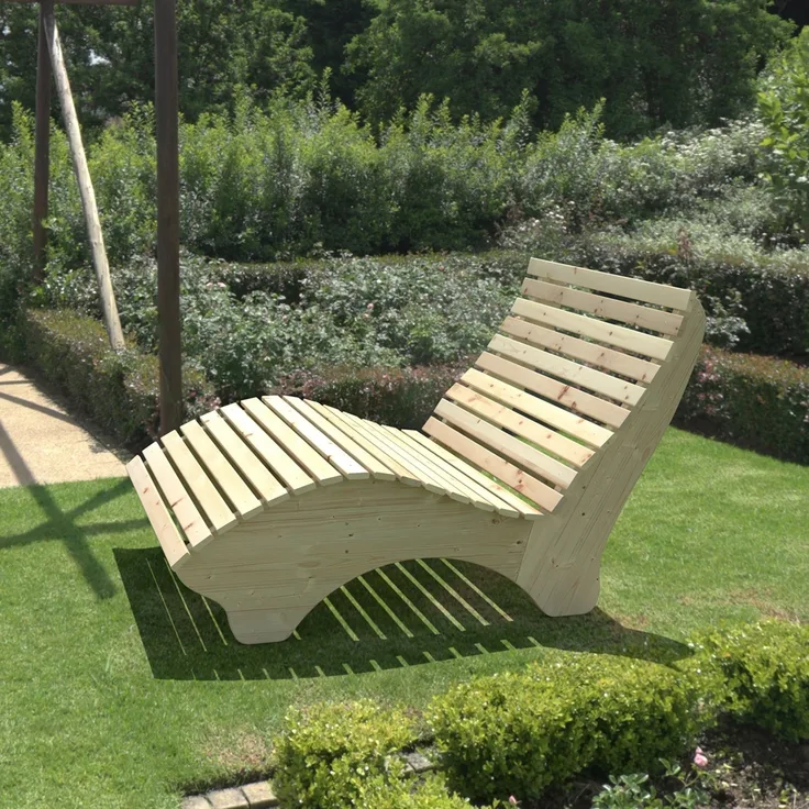 Relaxliege "Ruhe-Vroni" (Zirbe) 2-teilig stehend Breite 80 cm