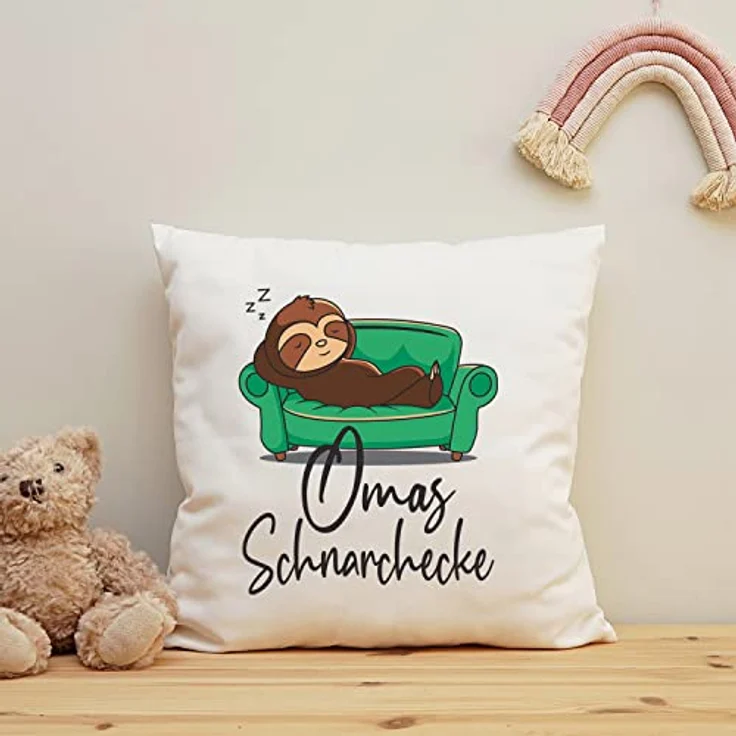 GRAVURZEILE Zierkissen mit Motiv - Schnarchecke - Lustiges Geschenk -, starke Farben ohne verblassen, Maschinenwäsche - Oma - mit Füllung – Bild 6