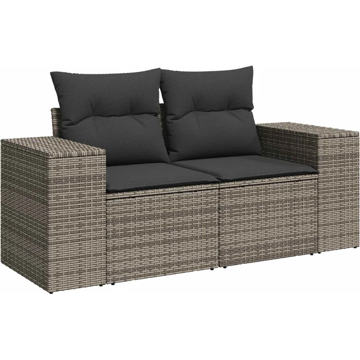 vidaXL Sofa Set 6 stk. Grau und Dunkelgrau Polyrattan und Stahl 3447566 – Bild 3