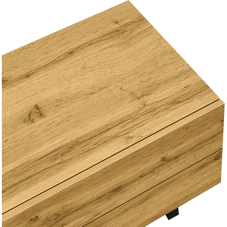 Merax 170cm TV-Schrank, einfaches Kontrastfarbdesign, drei Türen und zwei Fächer, U-förmige Metallbeine, Retro-Holzmaserung – Bild 6