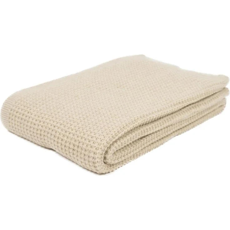 Wolldecke Merino Emma 130x170 Farbe: Beige – Bild 2