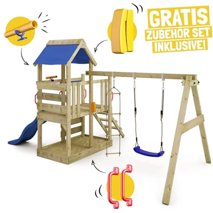 Wickey Spielturm TurboFlyer, Klettergerüst mit Rutsche und Schaukel für Kleinkinder, integrierter Sandkasten, 10 Jahre Garantie* – Bild 2