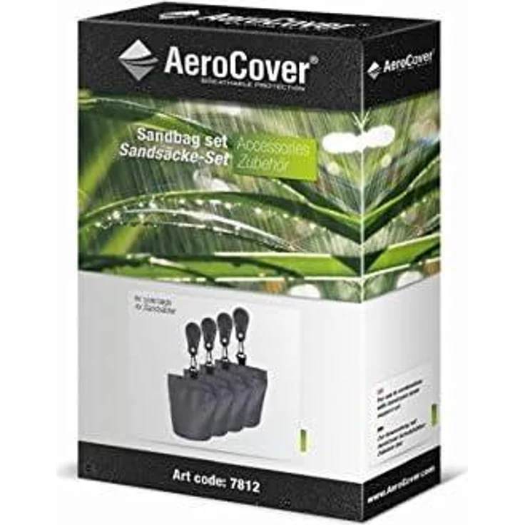 AeroCover 781-2 Sandsäcke für Schutzhülle 4x Sandsack + 4x Clip, anthrazit, 8-teilig (1 Set) – Bild 2