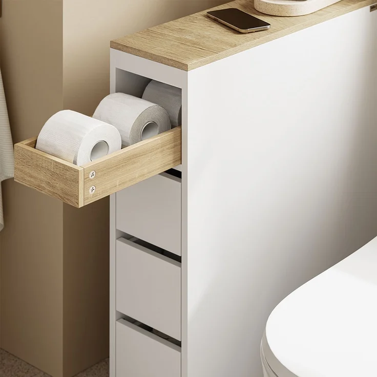 SoBuy BZR54-K-W Badunterschrank, MDF, Lackiert, Weiß, 60 x 82 x 20 cm – Bild 7