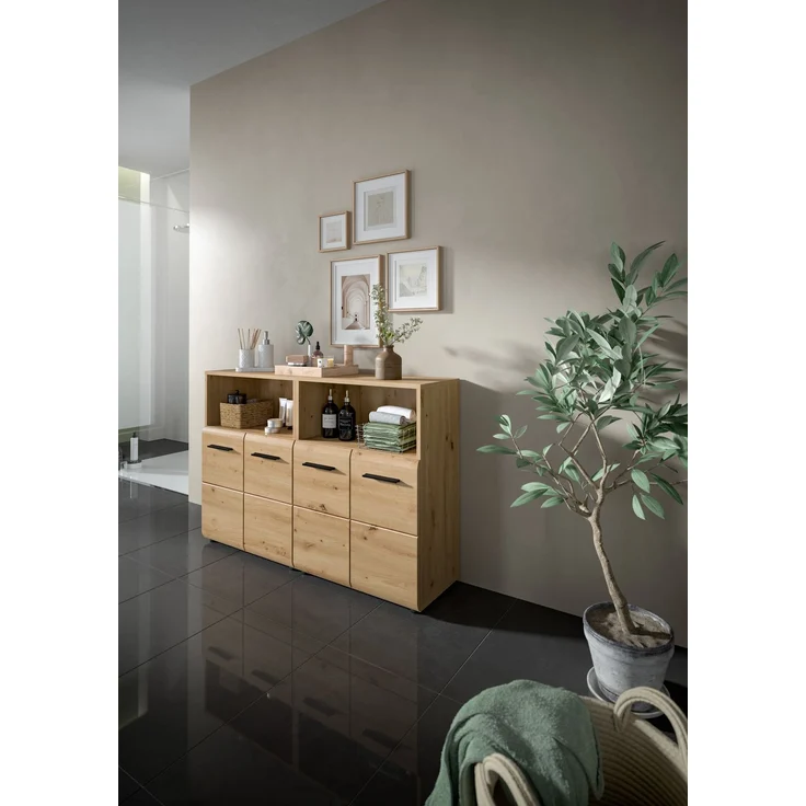 Badkombination (B/H/T: 120x80x30 cm) in Artisan Oak Nachbildung und Artisan Oak Nachbildung – Bild 5