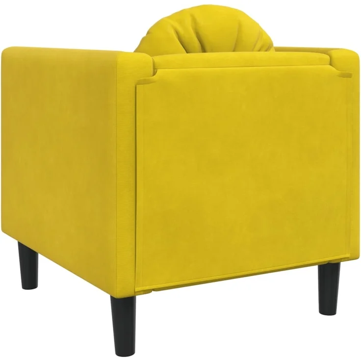 vidaXL Sessel mit Kissen Gelb Samt 372628 – Bild 5