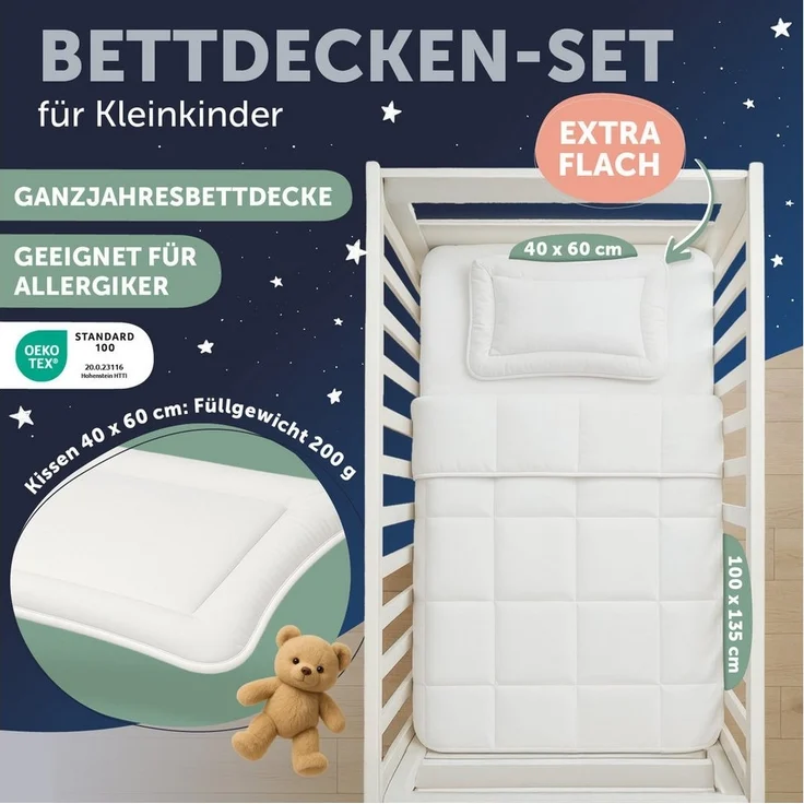 Laleni Babybettdecke Baby Bettdecke und Kissen Set - OEKO-TEX zertifiziert, Baby Decke und Kissen Set - waschbare Kinderdecke – Bild 1