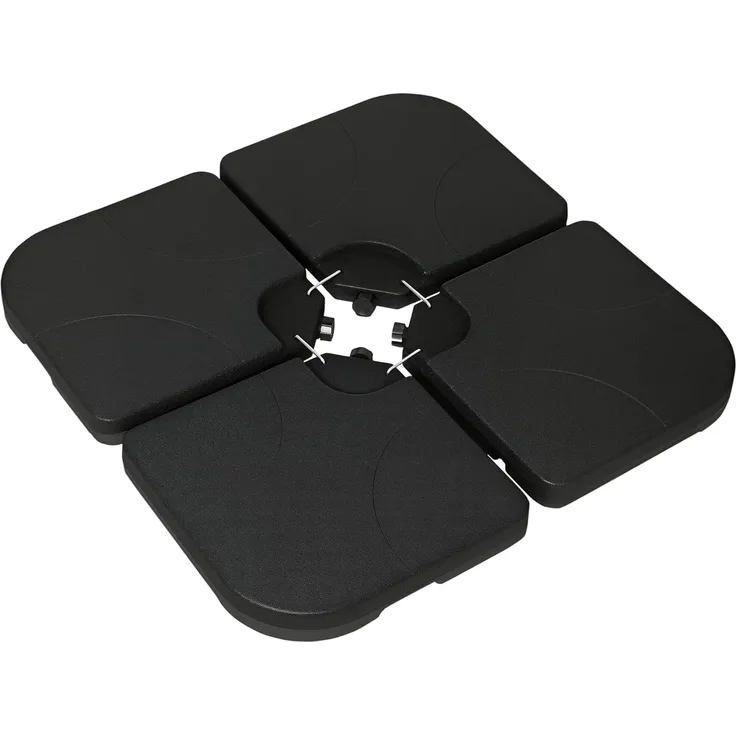 Outsunny Schirmhalter für Sonnenschirmständer, befüllbar, wetterbeständig, für Stöcke bis Ø 35 mm, Set, 4 tlg, Gewichtsplatte