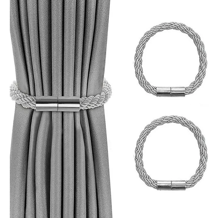 Agger Raffhalter Magnetische Vorhang Raffhalter, Raffhalter für Vorhänge mit Magnet, (2-tlg), Raffhalter für Gardinen Halterung Vorhang Halter Gardinen zubehör – Bild 1