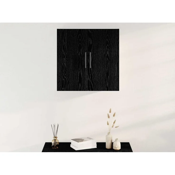 vidaXL Wandschrank Wandmontiert Schwarz Eichen-Optik 60 x 31,5 x 60 cm 862949 – Bild 3