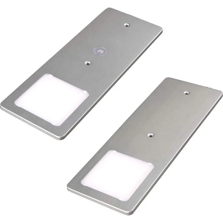 kalb LED Unterbauleuchte Silber 5W - sehr flache Küchenleuchte mit Touch-Dimmfunktion, 2er Set warmweiß, warmweiss