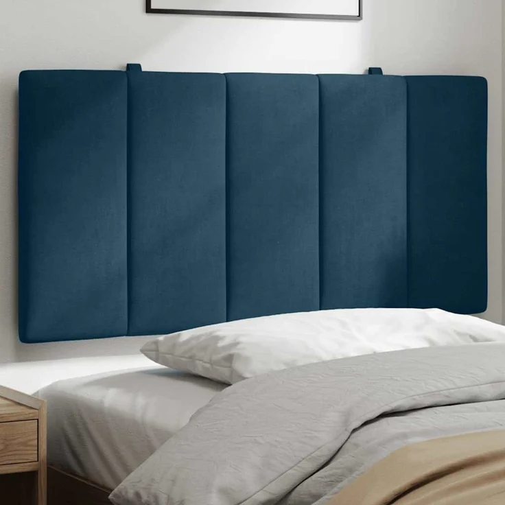 vidaXL Kopfteil-Kissen "Hanko" Blau 100 cm Samt – Bild 1