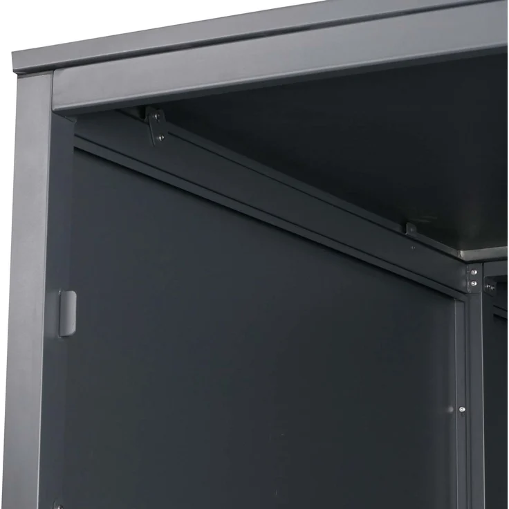 Mendler 2er-Fahrradgarage HWC-L56c, abschließbar, Metall Anthrazit, 160 x 113 x 209 cm – Bild 5