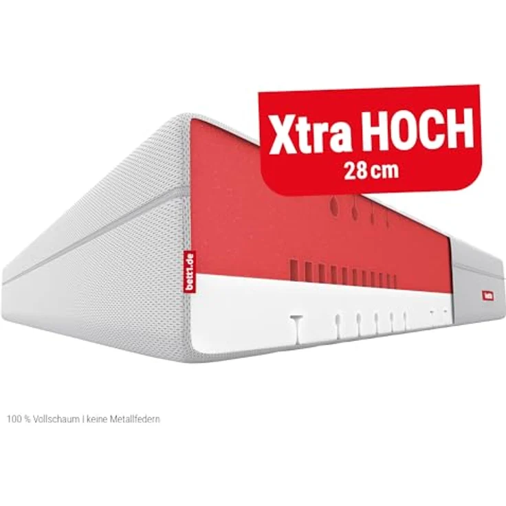 Bodyguard bett1 Boxspring Matratze Weich 100x200 mit ca. 28 cm Matratzen-Höhe! (100% Vollschaum, 2in1 Liegehärten Weich & Fester, Oeko-TEX 100, Ergonomiemodule, QXSchaum) – Bild 5
