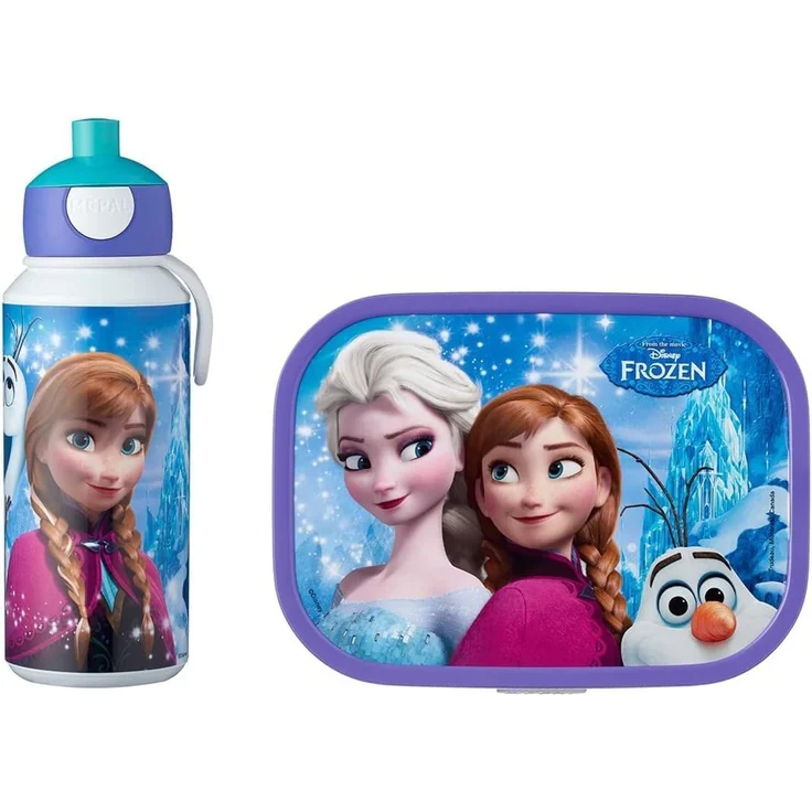 Mepal 'Campus' Lunch-Set mit Pop-up Trinkflasche & Lunch Box, Kunststoff Frozen Sisters Forever 1, 400 ml / 750 ml – Bild 1