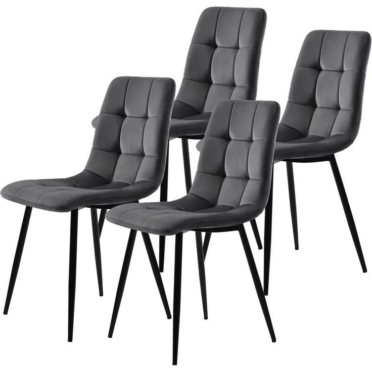 FUROKOY Esszimmerstuhl 4er Set Esszimmerstuhl Küchenstuhl Polsterstuhl (4 St), Design Stuhl mit Rückenlehne,mit Sitzfläche Samt,Gestell aus Metall – Bild 5
