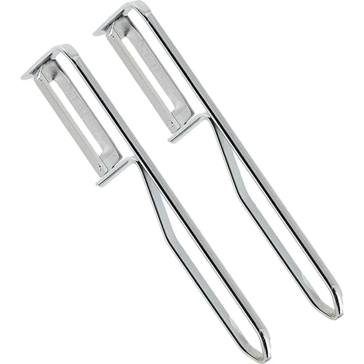 2 Stück Fackelmann - Universal-Sparschäler/Pendelschäler, ideal für Spargel, Obst und Gemüse, Edelstahl/Stahl - Silber – Bild 1