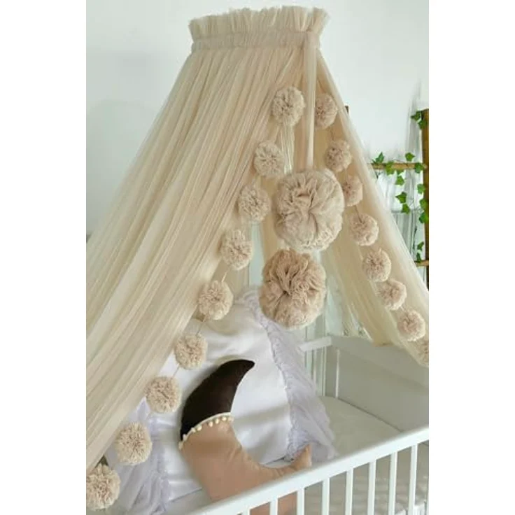 Baby Fancyroom Betthimmel Betthimmel aus 12 Meter Tüll aus 1. Klasse für Kinderbett Gitterbett, Himmel für Babybett Kinderbett – Bild 3