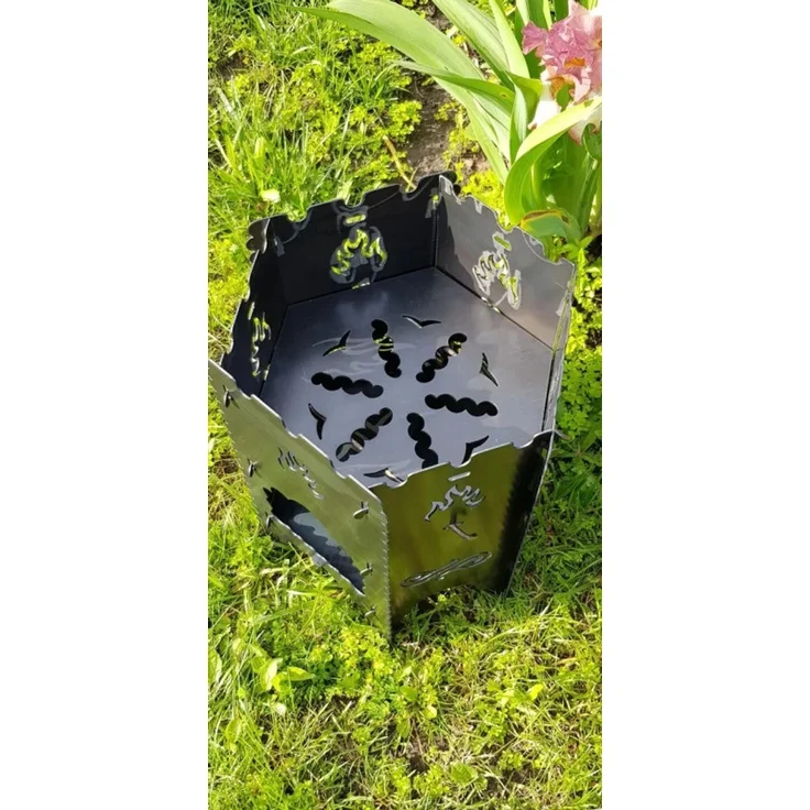 Klappbarer Mangal-Outdoor-Ofen Campinggrill 2 mm Stahl 4-teilig – Bild 5