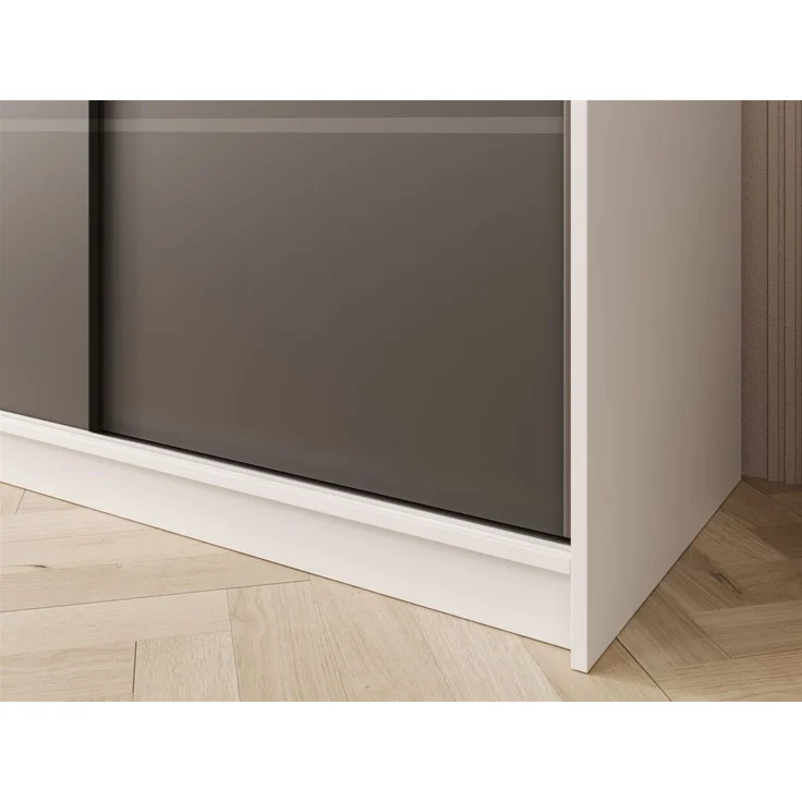 Schiebetürenschrank Schrank Nr. 445 in Weiß- Schwarz matt 200 x 215 x 58 cm – Bild 2