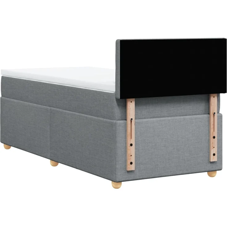 vidaXL Boxspringbett mit Matratze Hellgrau 90x200 cm Stoff 3288877 – Bild 8