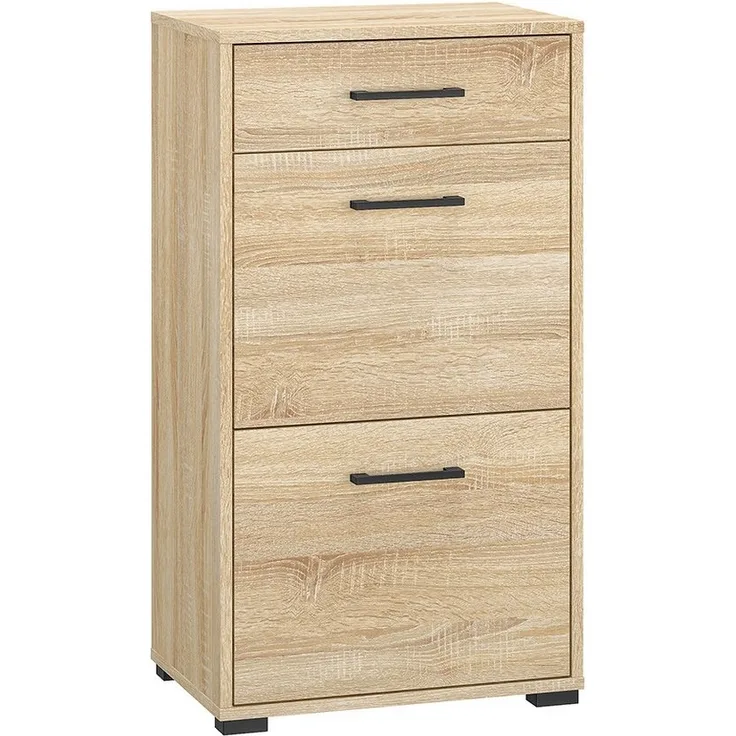 Schuhschrank 50 cm Eiche hell mit 2 Klappen CHEB-131